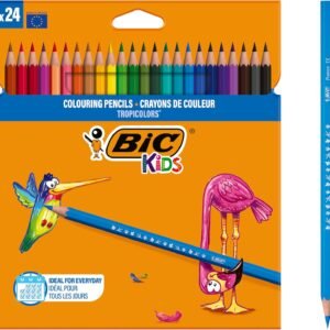 BIC Kids Tropicolors Colouring Pencils - Assorted Colours, Wallet of 24